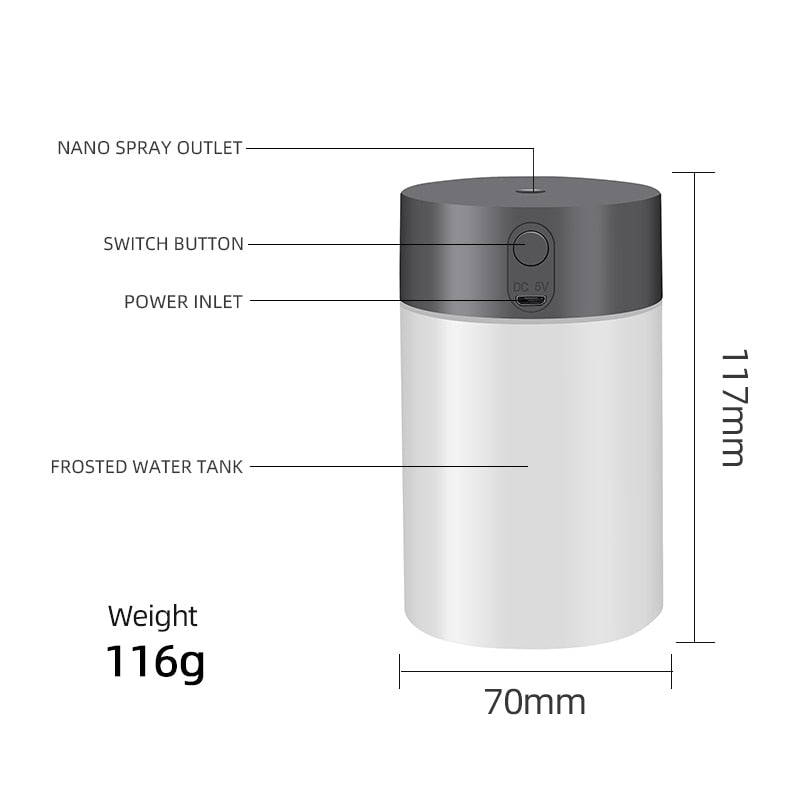 Funshing 260ML Air Humidifier Ultrasonic Mini Car Aroma Diffuser Portable USB Essential Oils Purifiers LED Lamp Home Appliance