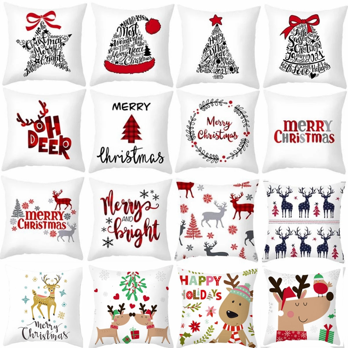 45cm Christmas Cushion Cover Navidad Merry Christmas Decorations For Home 2022 Xmas Noel Cristmas Ornaments New Year Gifts 2023