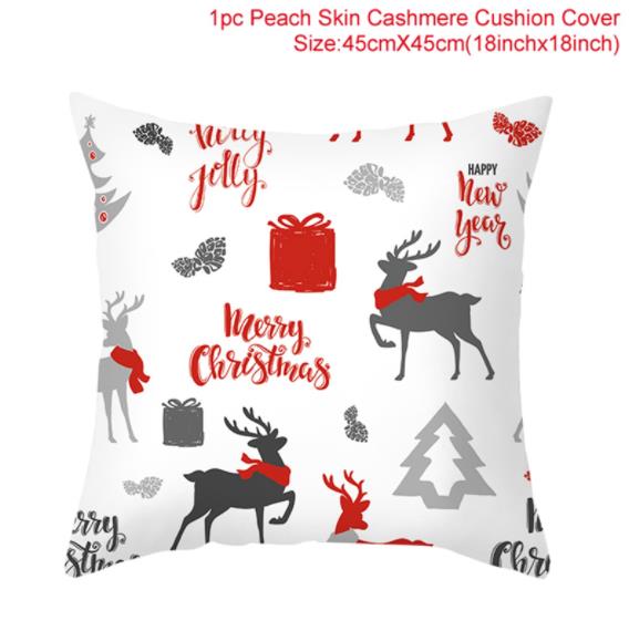 45cm Christmas Cushion Cover Navidad Merry Christmas Decorations For Home 2022 Xmas Noel Cristmas Ornaments New Year Gifts 2023