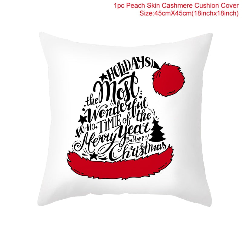 45cm Christmas Cushion Cover Navidad Merry Christmas Decorations For Home 2022 Xmas Noel Cristmas Ornaments New Year Gifts 2023