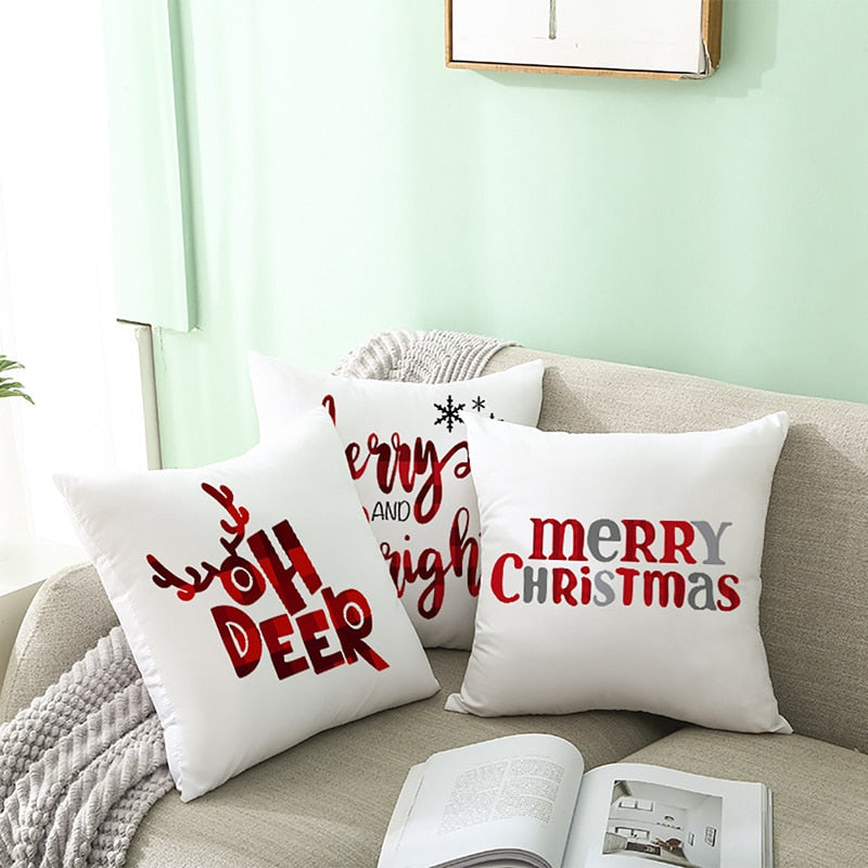 45cm Christmas Cushion Cover Navidad Merry Christmas Decorations For Home 2022 Xmas Noel Cristmas Ornaments New Year Gifts 2023