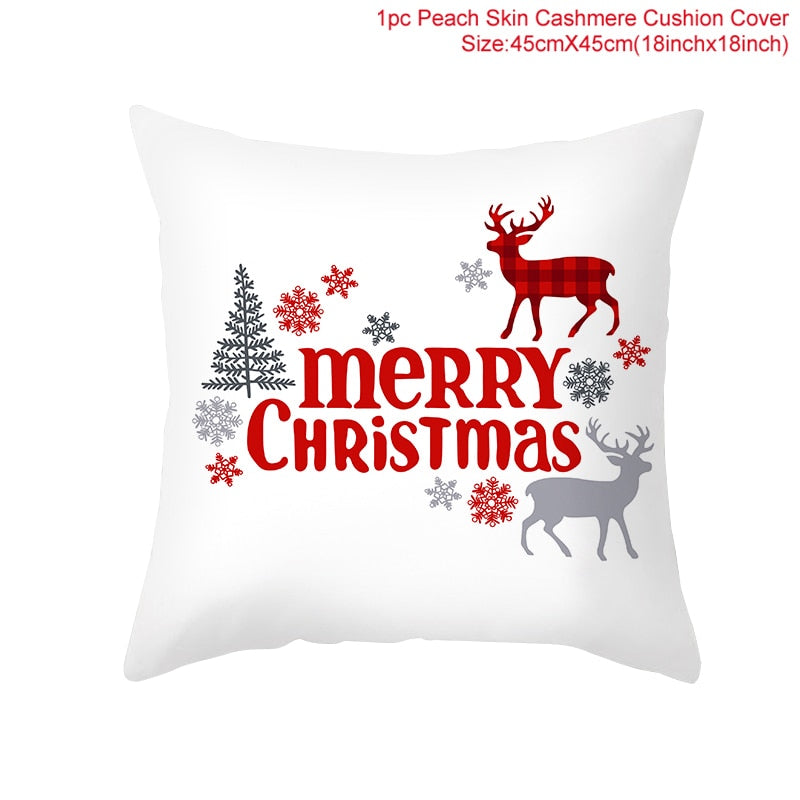 45cm Christmas Cushion Cover Navidad Merry Christmas Decorations For Home 2022 Xmas Noel Cristmas Ornaments New Year Gifts 2023