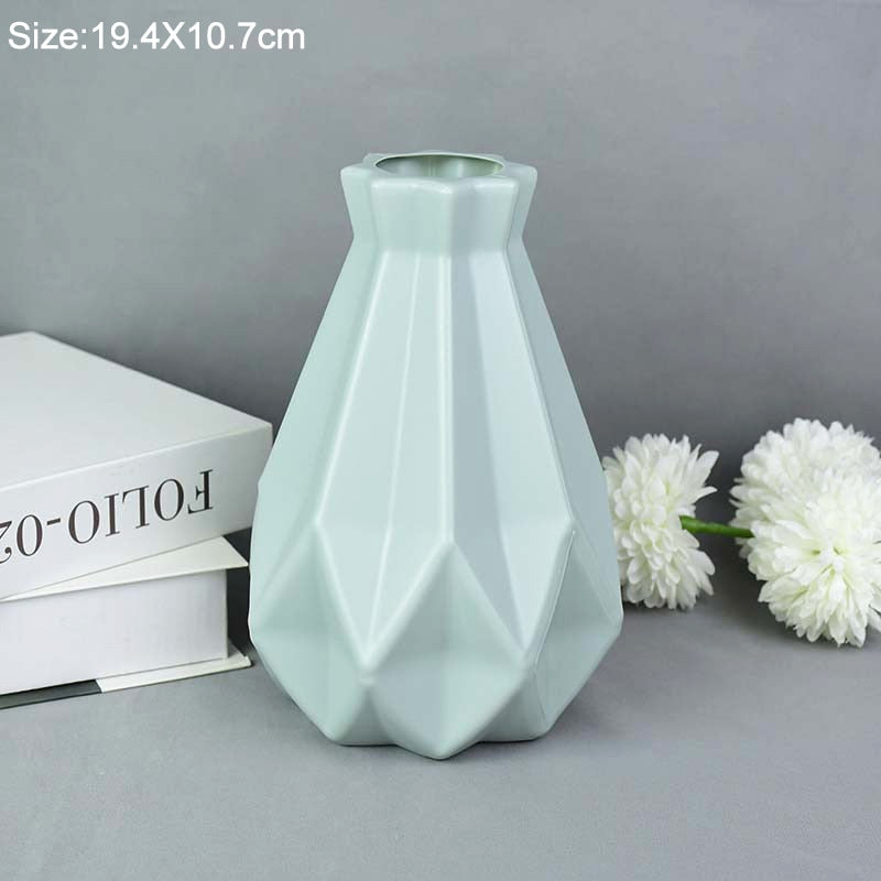 Modern Flower Vase White Pink Plastic Vase Flower Pot Basket Nordic Home Living Room Decoration Ornament Flower Arrangement