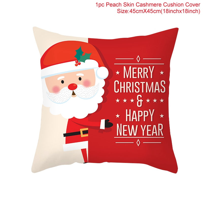 45cm Christmas Cushion Cover Navidad Merry Christmas Decorations For Home 2022 Xmas Noel Cristmas Ornaments New Year Gifts 2023