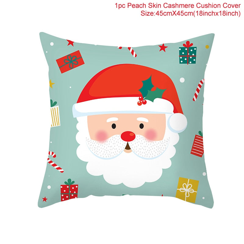 45cm Christmas Cushion Cover Navidad Merry Christmas Decorations For Home 2022 Xmas Noel Cristmas Ornaments New Year Gifts 2023