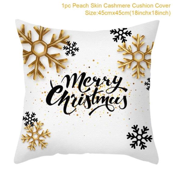 45cm Christmas Cushion Cover Navidad Merry Christmas Decorations For Home 2022 Xmas Noel Cristmas Ornaments New Year Gifts 2023