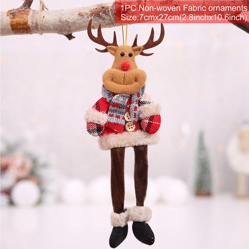 Santa Claus Christmas Doll Merry Christmas Decorations for Home Elk Christmas Ornaments Xmas Tree Decor 2022 Navidad Natal Gifts