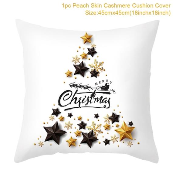 45cm Christmas Cushion Cover Navidad Merry Christmas Decorations For Home 2022 Xmas Noel Cristmas Ornaments New Year Gifts 2023