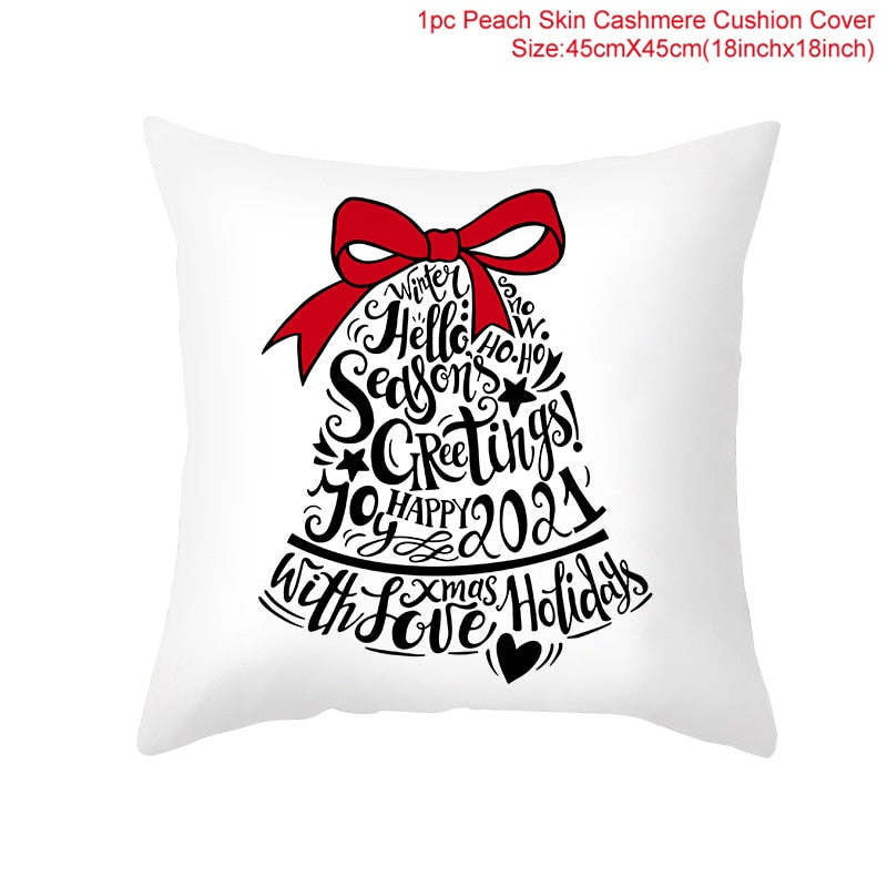 45cm Christmas Cushion Cover Navidad Merry Christmas Decorations For Home 2022 Xmas Noel Cristmas Ornaments New Year Gifts 2023