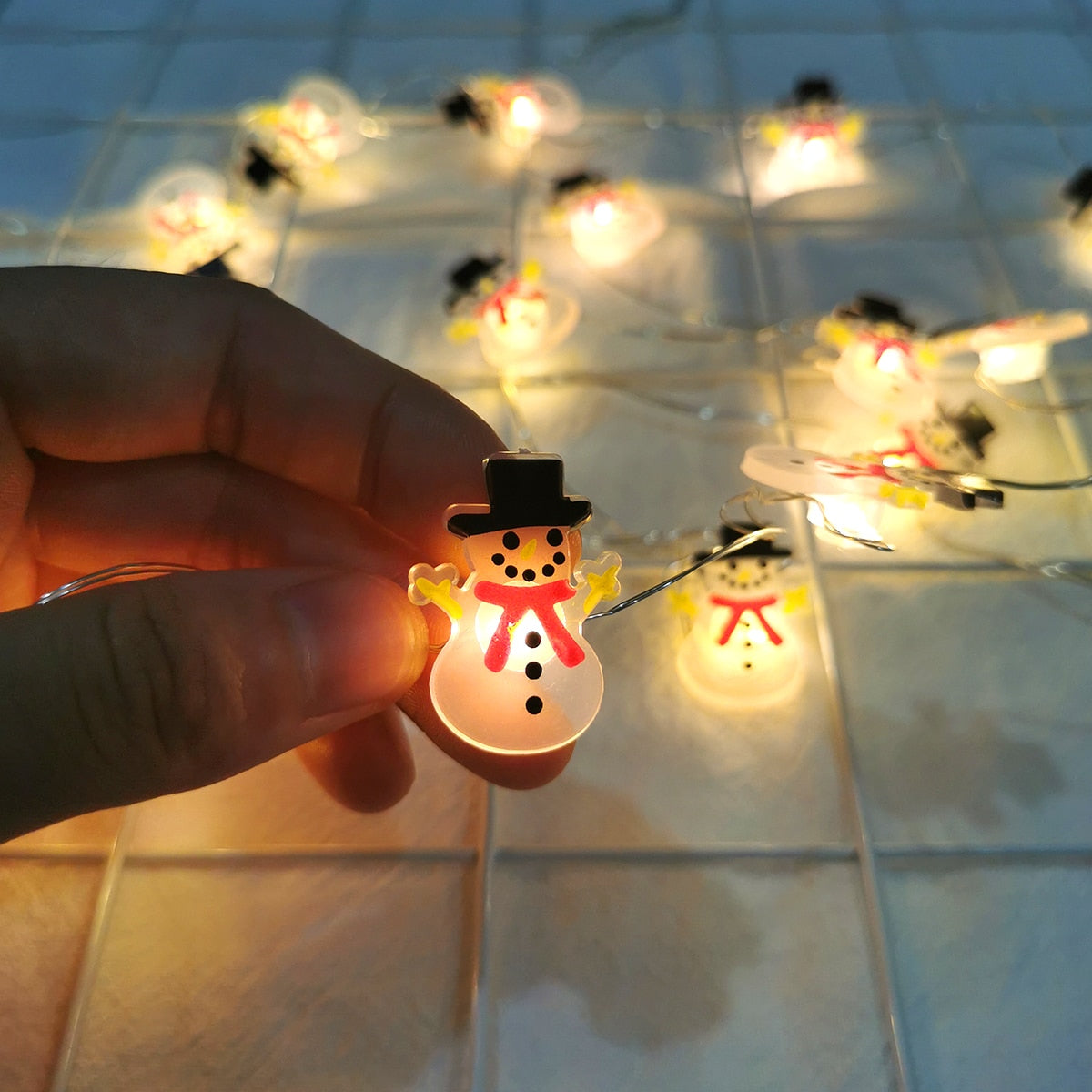 Santa Claus Garland Snowman Elk String Light Christmas Tree Decor for Home Xmas Ornaments Navidad Gifts Noel 2022 New Year 2023