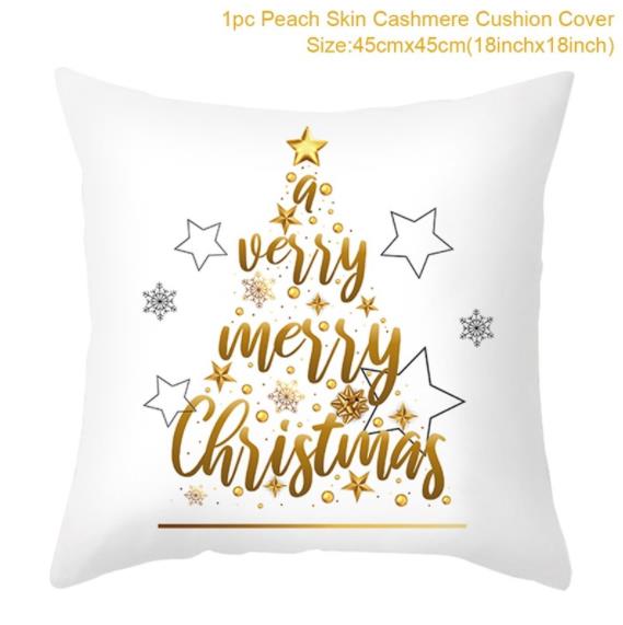 45cm Christmas Cushion Cover Navidad Merry Christmas Decorations For Home 2022 Xmas Noel Cristmas Ornaments New Year Gifts 2023