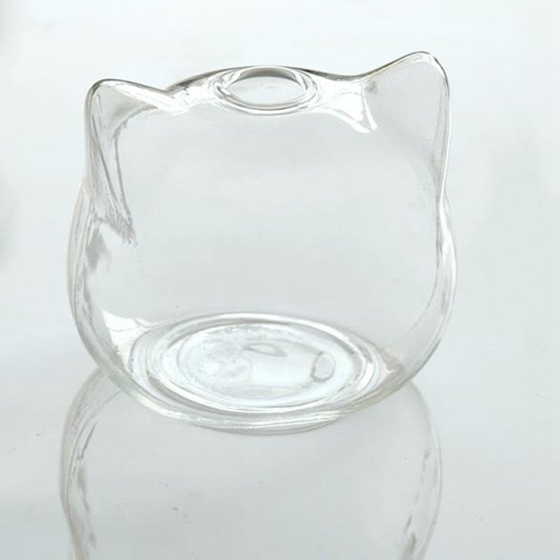 Cat Shaped Glass Vase Hydroponic Plant Flower Vase Terrarium Container Pot Decor Art Gift