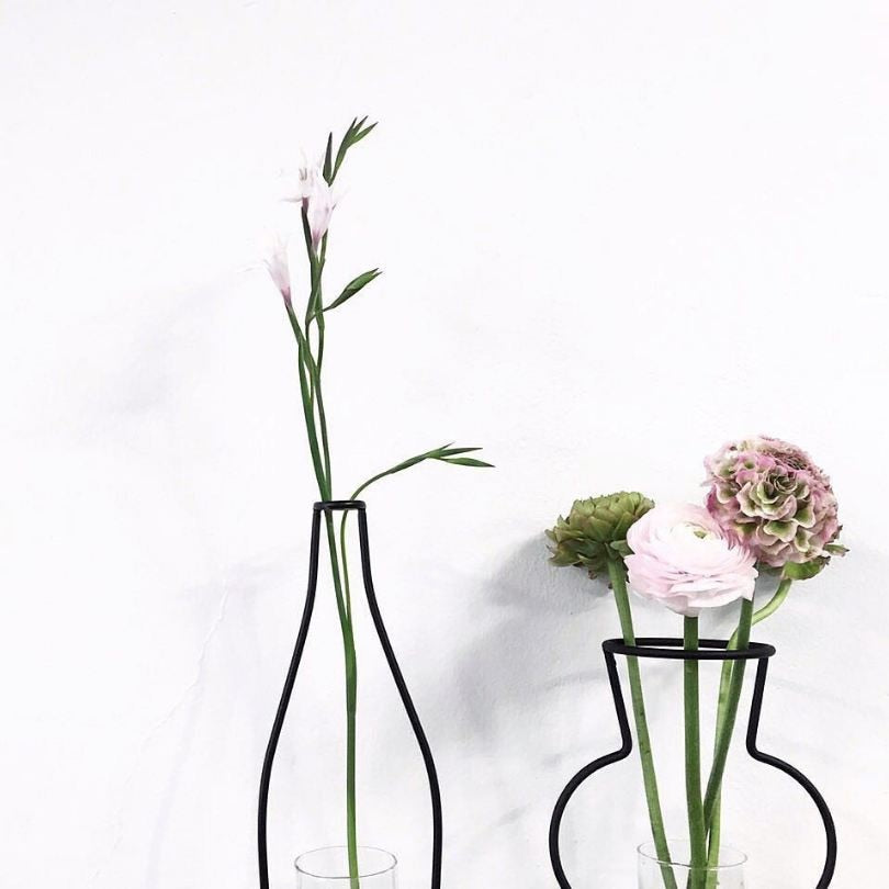 Retro Iron Line Flowers Vase Metal Plant Holder Modern Solid Home Decor Nordic Styles Iron Vase