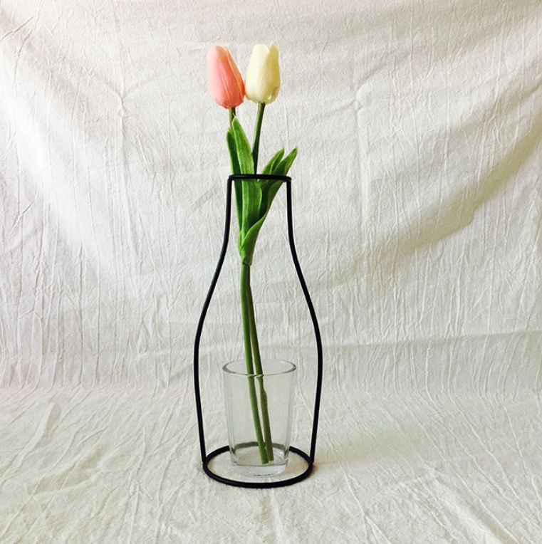 Retro Iron Line Flowers Vase Metal Plant Holder Modern Solid Home Decor Nordic Styles Iron Vase