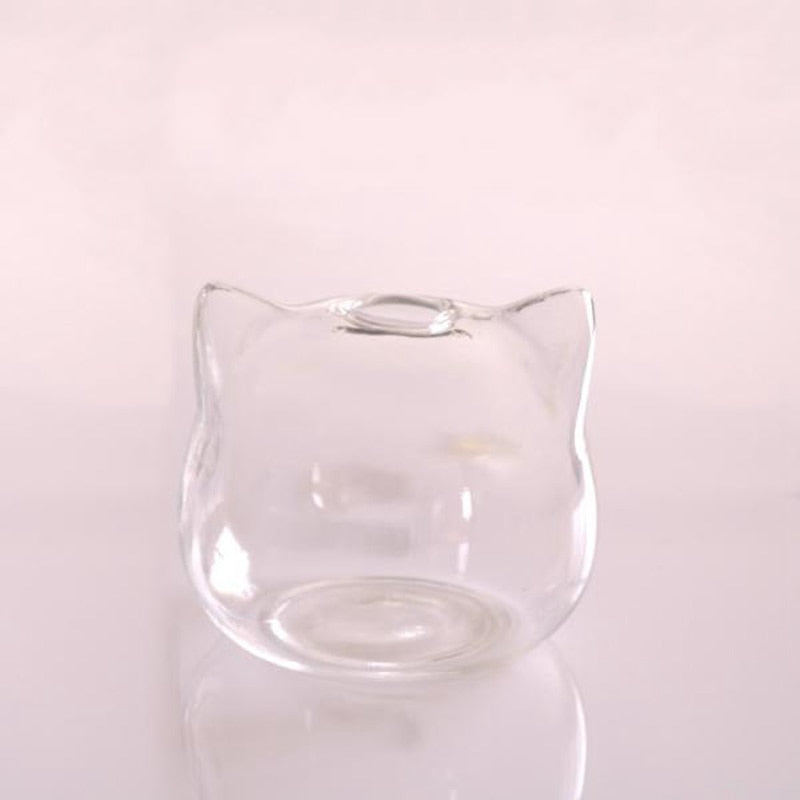 Cat Shaped Glass Vase Hydroponic Plant Flower Vase Terrarium Container Pot Decor Art Gift