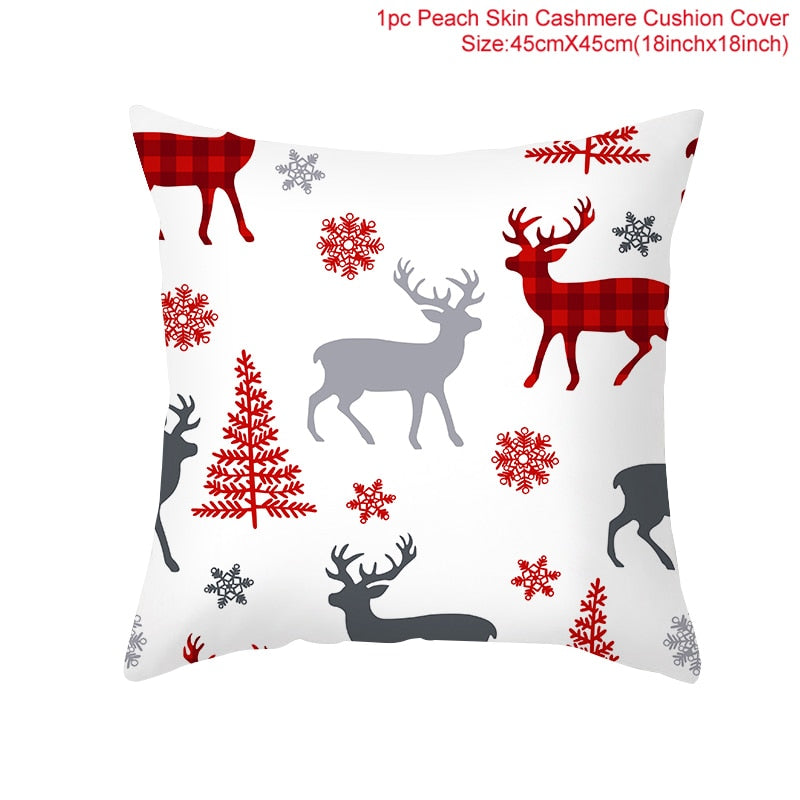 45cm Christmas Cushion Cover Navidad Merry Christmas Decorations For Home 2022 Xmas Noel Cristmas Ornaments New Year Gifts 2023