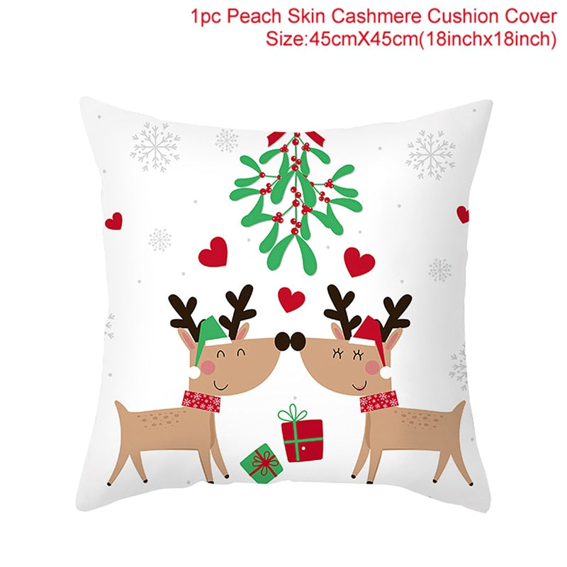 45cm Christmas Cushion Cover Navidad Merry Christmas Decorations For Home 2022 Xmas Noel Cristmas Ornaments New Year Gifts 2023