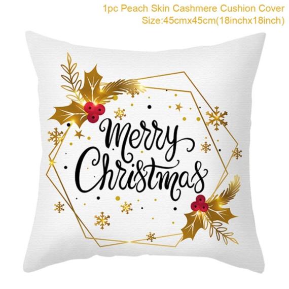 45cm Christmas Cushion Cover Navidad Merry Christmas Decorations For Home 2022 Xmas Noel Cristmas Ornaments New Year Gifts 2023