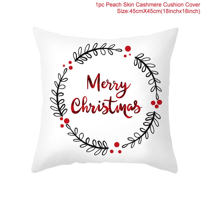 45cm Christmas Cushion Cover Navidad Merry Christmas Decorations For Home 2022 Xmas Noel Cristmas Ornaments New Year Gifts 2023