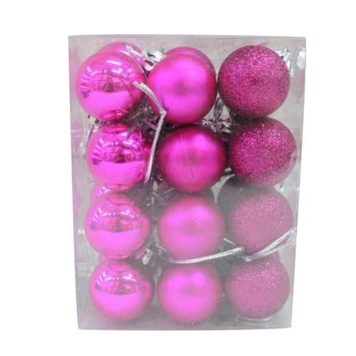 24Pcs 3cm Christmas Tree Decor Balls Glitter Blue Gold Plating Hanging Pendants Ball For Home New Year Ornament