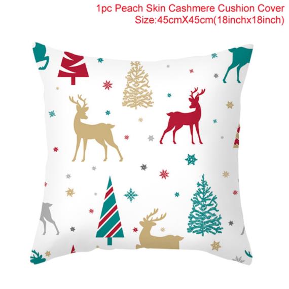 45cm Christmas Cushion Cover Navidad Merry Christmas Decorations For Home 2022 Xmas Noel Cristmas Ornaments New Year Gifts 2023