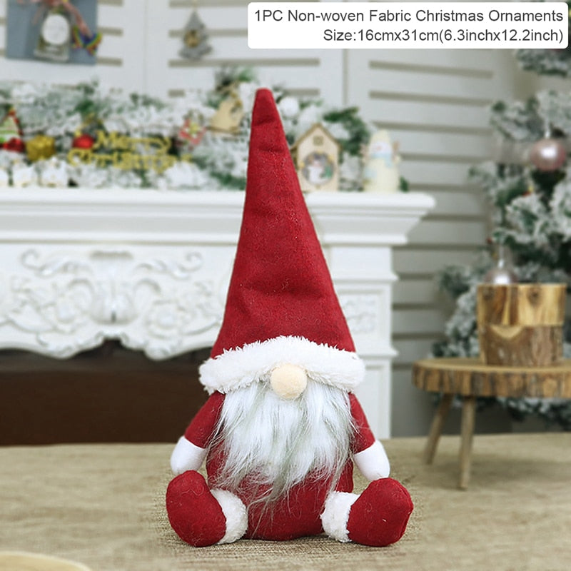 Santa Claus Christmas Doll Merry Christmas Decorations for Home Elk Christmas Ornaments Xmas Tree Decor 2022 Navidad Natal Gifts