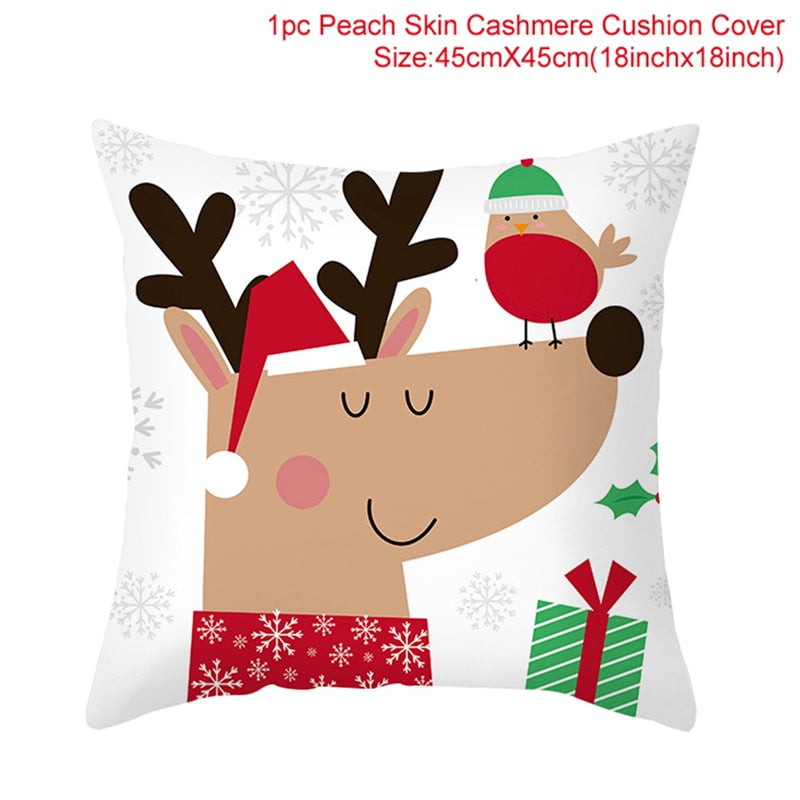 45cm Christmas Cushion Cover Navidad Merry Christmas Decorations For Home 2022 Xmas Noel Cristmas Ornaments New Year Gifts 2023