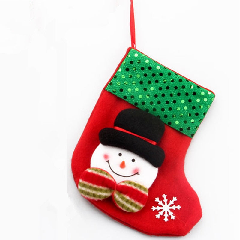 Merry Christmas Socks Christmas Tree Ornaments Sack Xmas Gift Candy Bag Cute Fabrics with Multiple Styles To Choose From