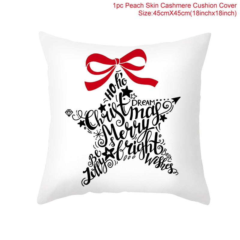 45cm Christmas Cushion Cover Navidad Merry Christmas Decorations For Home 2022 Xmas Noel Cristmas Ornaments New Year Gifts 2023