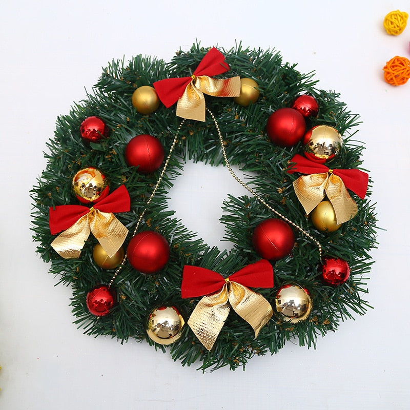 Christmas Wreath Artificial Pinecone Red Berry Garland Hanging Ornaments Front Door Wall Decorations Merry Christmas Tree Wreath