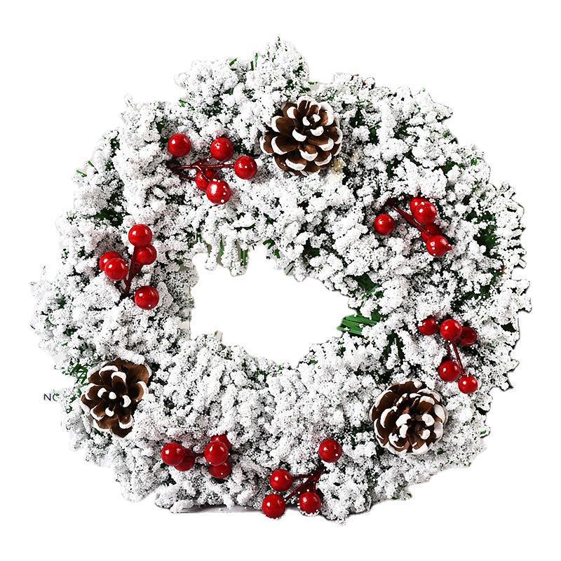 Christmas Wreath Artificial Pinecone Red Berry Garland Hanging Ornaments Front Door Wall Decorations Merry Christmas Tree Wreath