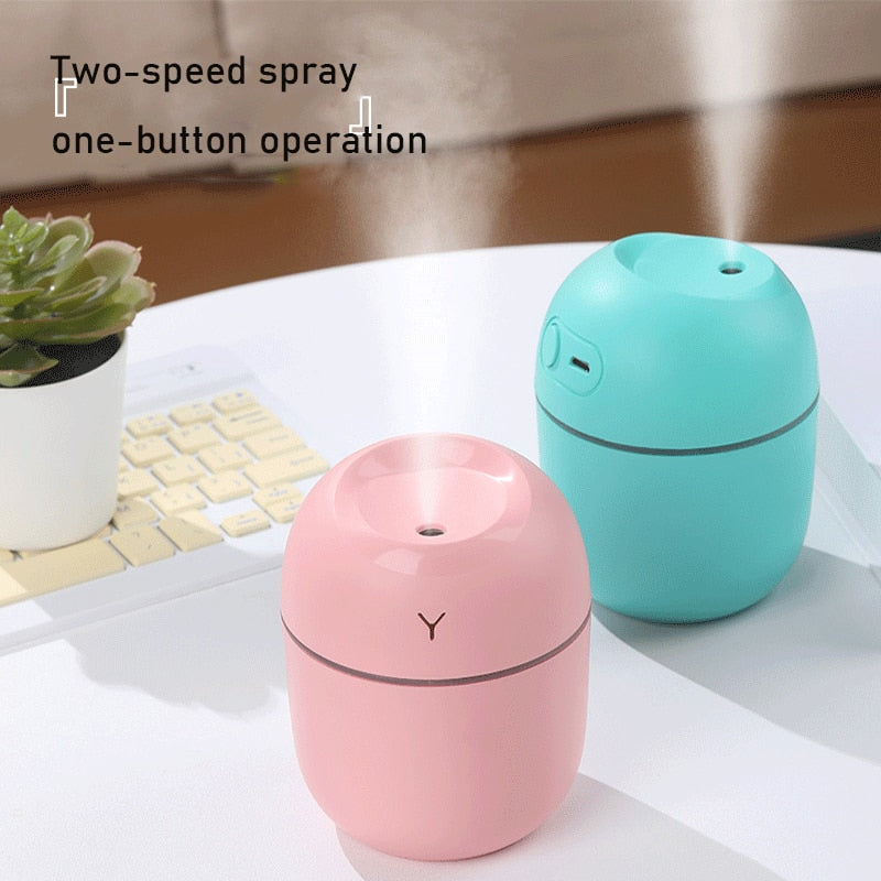 New Mini 220ML Air Humidifier USB Aroma Essential Oil Diffuser Humidificador for Home Car Office with LED Night Lamp Freshner