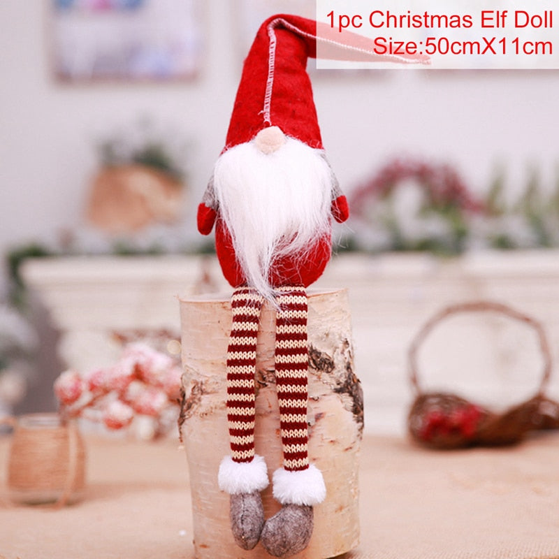 Santa Claus Christmas Doll Merry Christmas Decorations for Home Elk Christmas Ornaments Xmas Tree Decor 2022 Navidad Natal Gifts