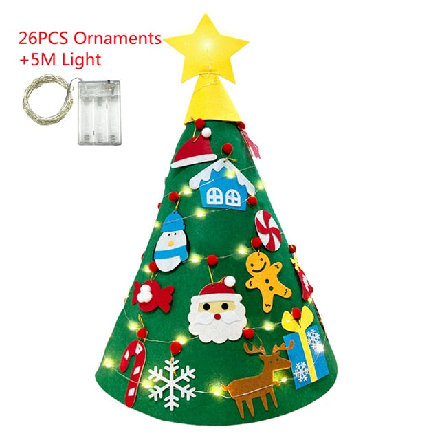 DIY Felt Christmas Tree Merry Christmas Decorations For Home 2021 Cristmas Ornament Xmas Navidad Gifts Santa Claus New Year Tree