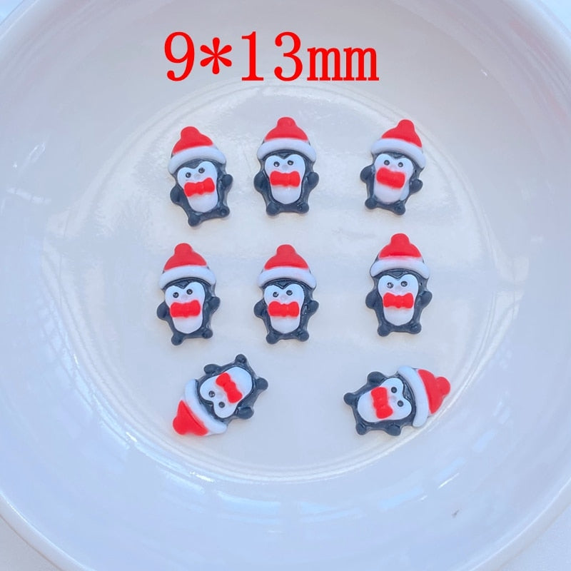 30Pcs New Cute Mini Christmas Collection Resin Flatback Cabochon Scrapbook Kawaii Embellishments Accessories