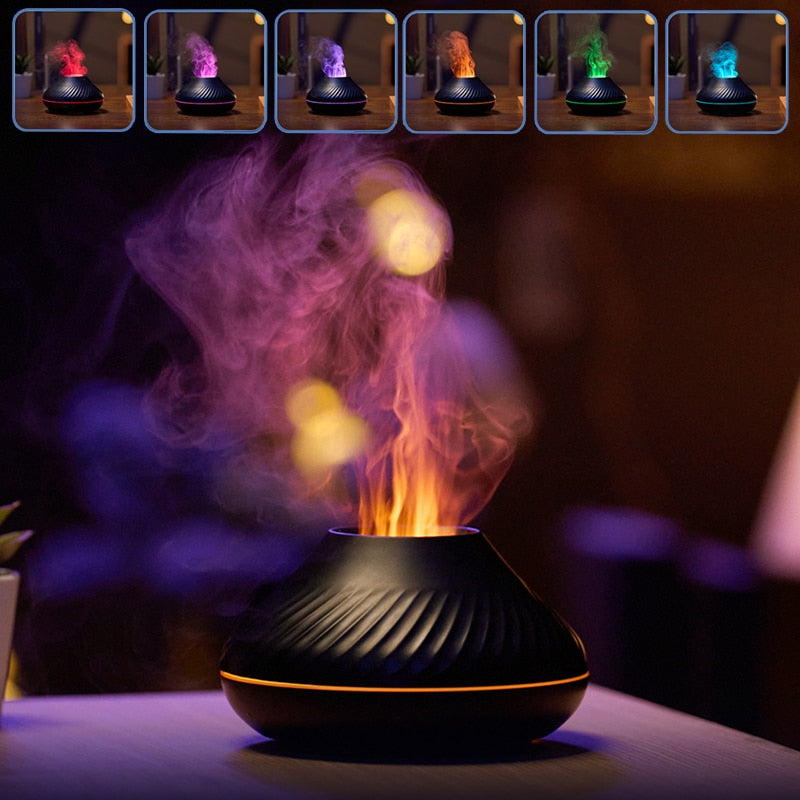 Colorful Aromatherapy House Air Flame Humidifiers Essential Oils Fragrance Diffusers Aromatizers for Home Bedroom Fog Generator