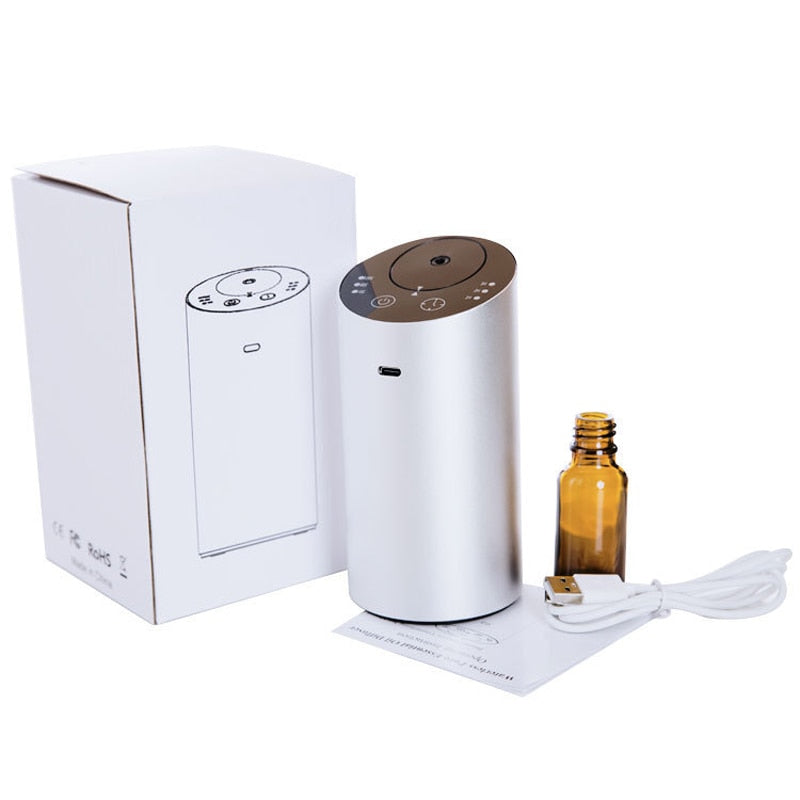 Fragrance Diffuser Waterless Aroma Electric Scent Diffuser Nebulizer For Car Aromatherapy Diffuser Essential Oils Vaporizer