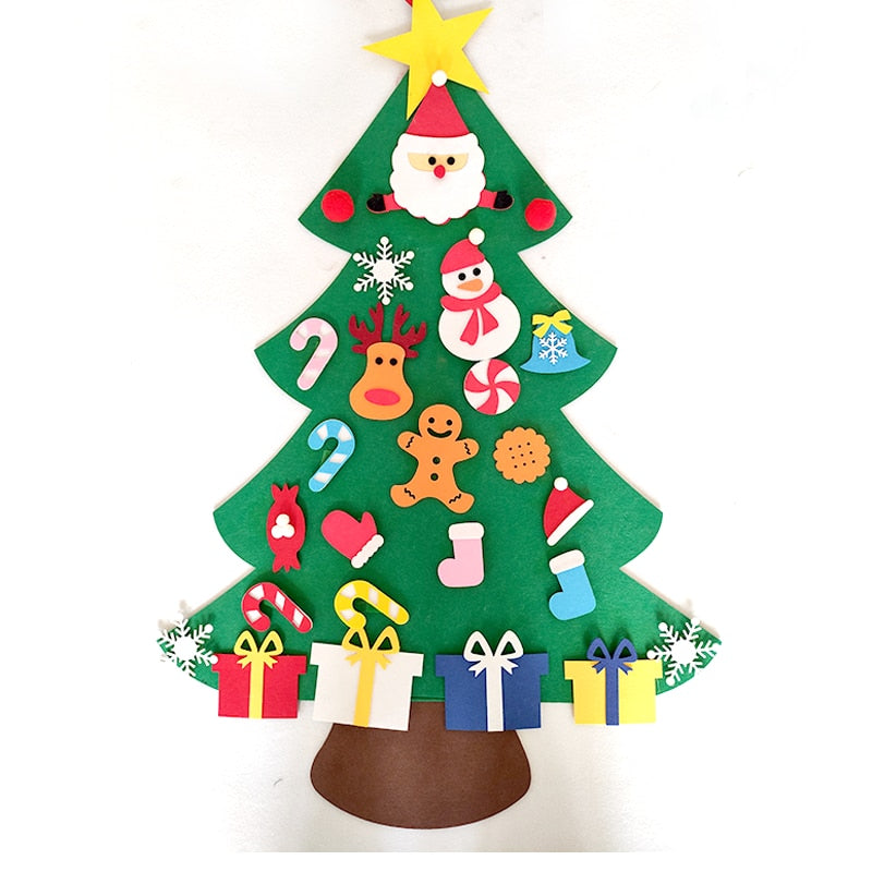 DIY Felt Christmas Tree Merry Christmas Decorations For Home 2021 Cristmas Ornament Xmas Navidad Gifts Santa Claus New Year Tree