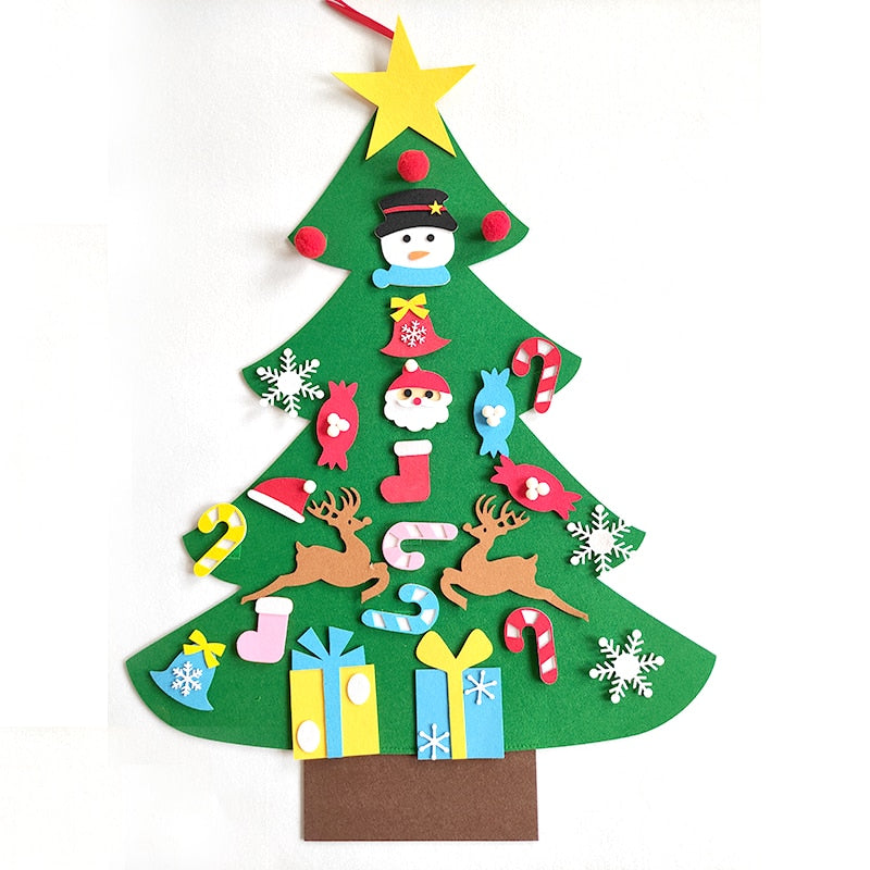 DIY Felt Christmas Tree Merry Christmas Decorations For Home 2021 Cristmas Ornament Xmas Navidad Gifts Santa Claus New Year Tree