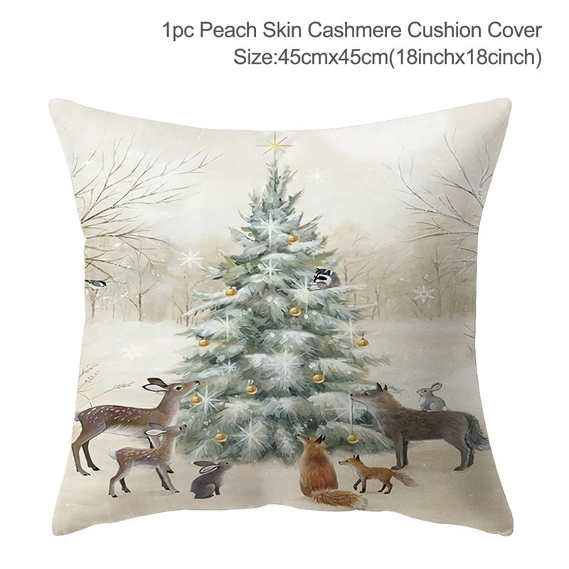 45cm Christmas Cushion Cover Navidad Merry Christmas Decorations For Home 2022 Xmas Noel Cristmas Ornaments New Year Gifts 2023