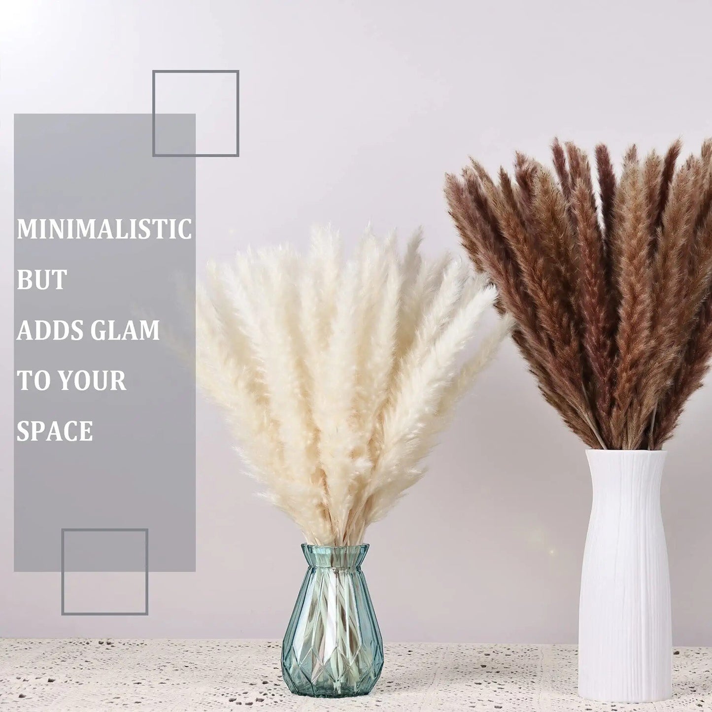 Dried Pampas Grass Pompas Floral 60PCS Pampass Grass Decor Small Pompas Grass For Boho Home Decor Wedding Flower Arrangement