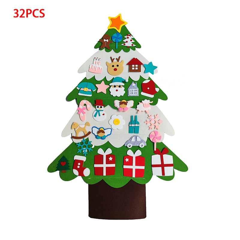 DIY Felt Christmas Tree Merry Christmas Decorations For Home 2021 Cristmas Ornament Xmas Navidad Gifts Santa Claus New Year Tree