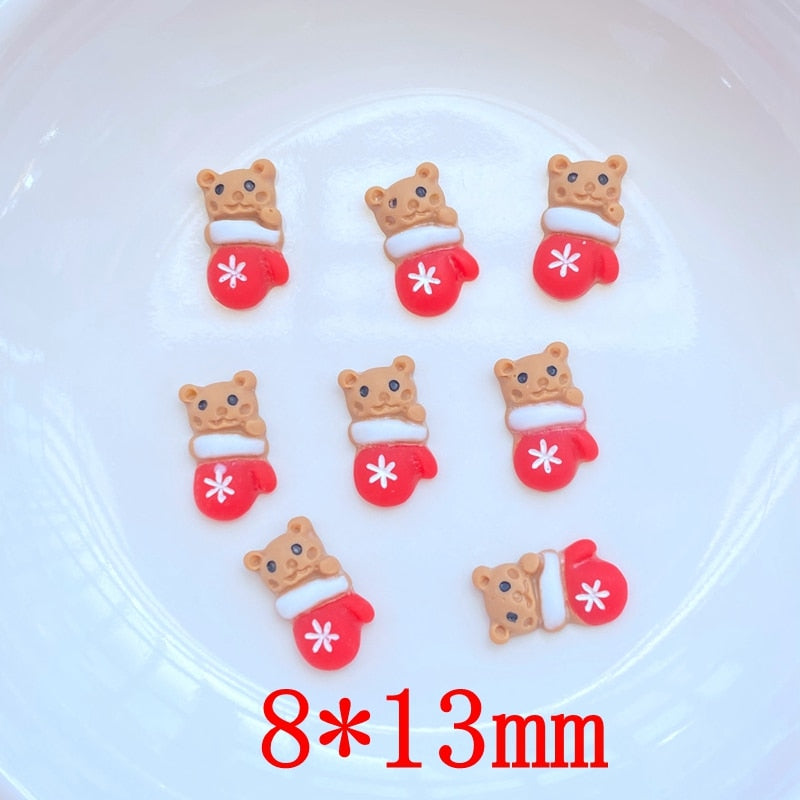 30Pcs New Cute Mini Christmas Collection Resin Flatback Cabochon Scrapbook Kawaii Embellishments Accessories