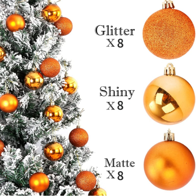 1Box 24/36pcs Christmas Ball Christmas Tree Ornament Home Christmas Hanging Pendant New Year Party Decoration Gift Navidad 2022