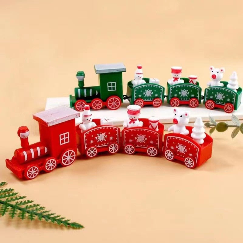 Christmas 4 Knots Train Ornament Christmas Decoration for Home 2022 Kids Gift Natal Navidad Noel Xmas Decor New Year 2023 PVC