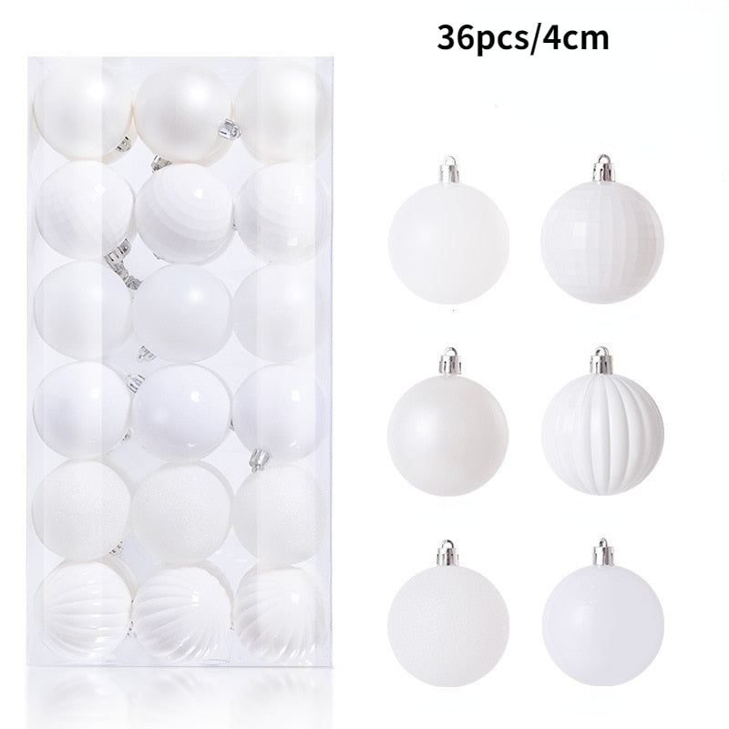 1Box 24/36pcs Christmas Ball Christmas Tree Ornament Home Christmas Hanging Pendant New Year Party Decoration Gift Navidad 2022