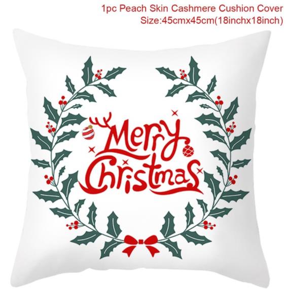 45cm Christmas Cushion Cover Navidad Merry Christmas Decorations For Home 2022 Xmas Noel Cristmas Ornaments New Year Gifts 2023