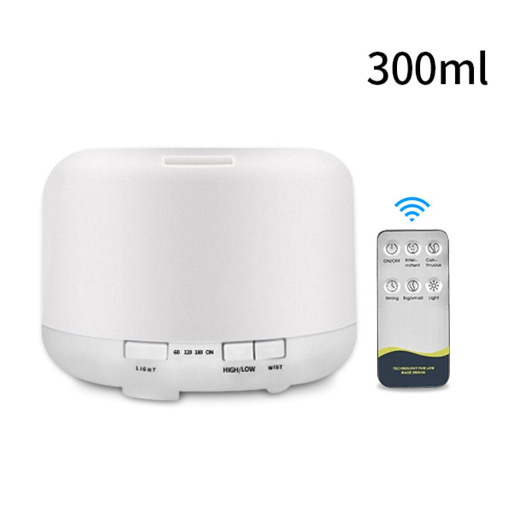 saengQ Aroma Diffuser Electric Air Humidifier Remote Control Cool Mist Maker Fogger Essential Oil Diffuser With LED Lamp