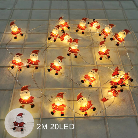 Santa Claus Garland Snowman Elk String Light Christmas Tree Decor for Home Xmas Ornaments Navidad Gifts Noel 2022 New Year 2023