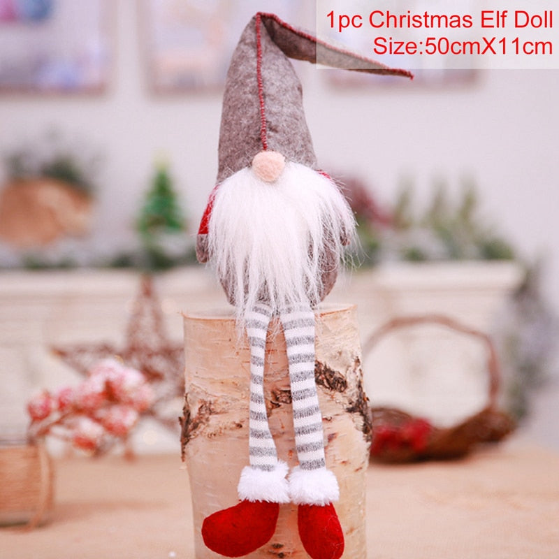 Santa Claus Christmas Doll Merry Christmas Decorations for Home Elk Christmas Ornaments Xmas Tree Decor 2022 Navidad Natal Gifts